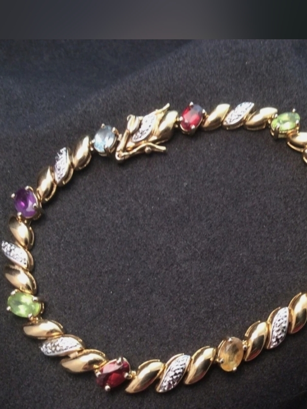 925 Sterling Silver  Ross Simon Multi Gemstone Tennis Bracelet , 13.6 grms